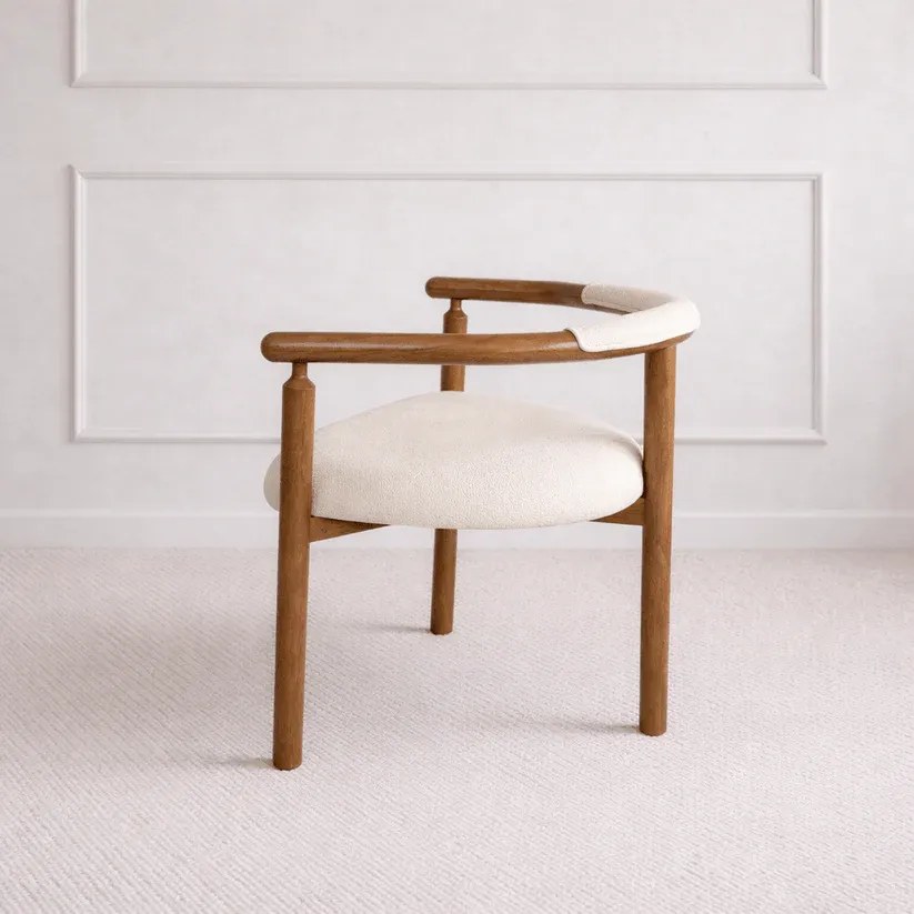 Kairo Wood Armchair White - Image 3