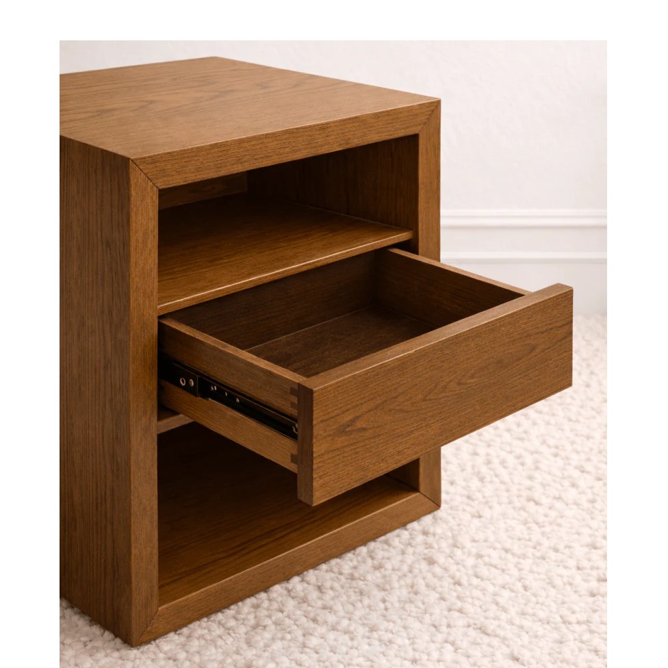 Hasting Wood Bedside Table Brown - Image 2