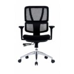 Ergonomic Mesh Office Chair with Adjustable Armrest & Chrome Base – Black