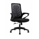 Ergonomic Mesh Office Chair with Adjustable Armrest & Chrome Base – Black