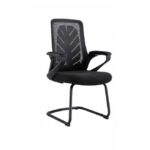 Ergonomic Visitor Office Chair with Mesh Backrest & Chrome Cantilever Base – Black