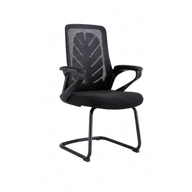 Ergonomic Visitor Office Chair with Mesh Backrest & Chrome Cantilever Base – Black