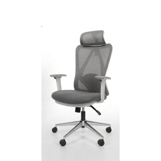 Ergonomic Mesh Office Chair with Adjustable Headrest, Armrest & Chrome Base – grey - Image 2