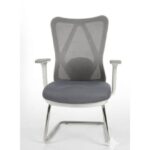 Ergonomic Visitor Office Chair with Mesh Backrest & Chrome Cantilever Base – Grey