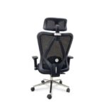 Ergonomic Mesh Office Chair with Adjustable Headrest, Armrest & Chrome Base – Black