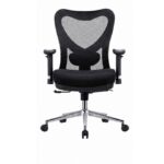 Ergonomic Mesh Office Chair with Adjustable Armrest & Chrome Base – Black