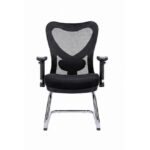 Ergonomic Visitor Office Chair with Mesh Backrest & Chrome Cantilever Base – Black