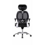 Ergonomic Mesh Office Chair with Adjustable Headrest, Armrest & Chrome Base – Black