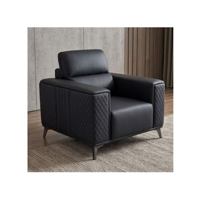 Premium 5-Seater Leatherette Sofa Set (3+1+1) – Luxury Two-Tone Living Room Furniture Lounge Group with Fluted Paneling and Sturdy Metal Legs - Image 5