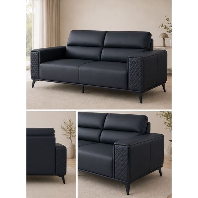 Modern 3 Seater Sofa with Quilted Arm Design & Premium Comfort - Image 4