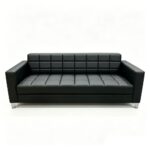 Maple Home 3 Seater Sofa of Office Sofa Set,Black,PU Leather,for Office Living Room
