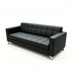 Maple Home 3 Seater Sofa of Office Sofa Set,Black,PU Leather,for Office Living Room