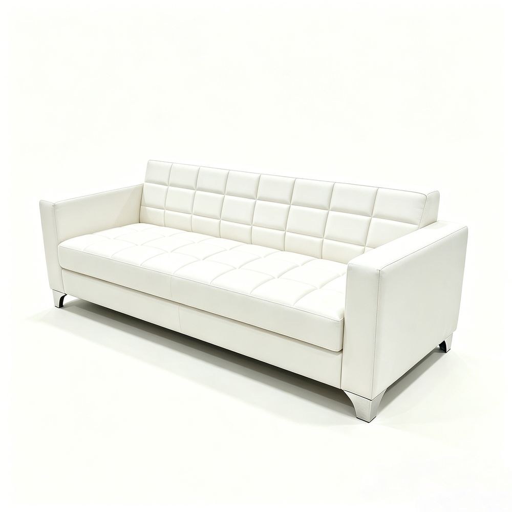 Maple Home 3 Seater Sofa of Office Sofa Set,White,PU Leather,for Office Living Room
