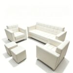 Maple Home 3 Seater Sofa of Office Sofa Set,White,PU Leather,for Office Living Room