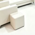 Maple Home Stool Ottoman of Office Sofa Set,White,PU Leather,for Office Living Room