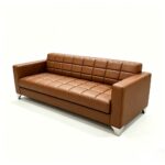 Maple Home 3 Seater Sofa of Office Sofa Set,Brown,PU Leather,for Office Living Room