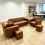 Maple Home Armchair of Office Sofa Set,Single Chair,PU Leather,Brown,for Office Living Room