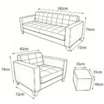 Maple Home 3 Seater Sofa of Office Sofa Set,White,PU Leather,for Office Living Room