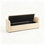 Maple Home Boucle Storage Ottoman Bench Seat,151cm,Light Beige