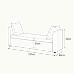 Maple Home Boucle Storage Ottoman Bench Seat,151cm,Light Beige