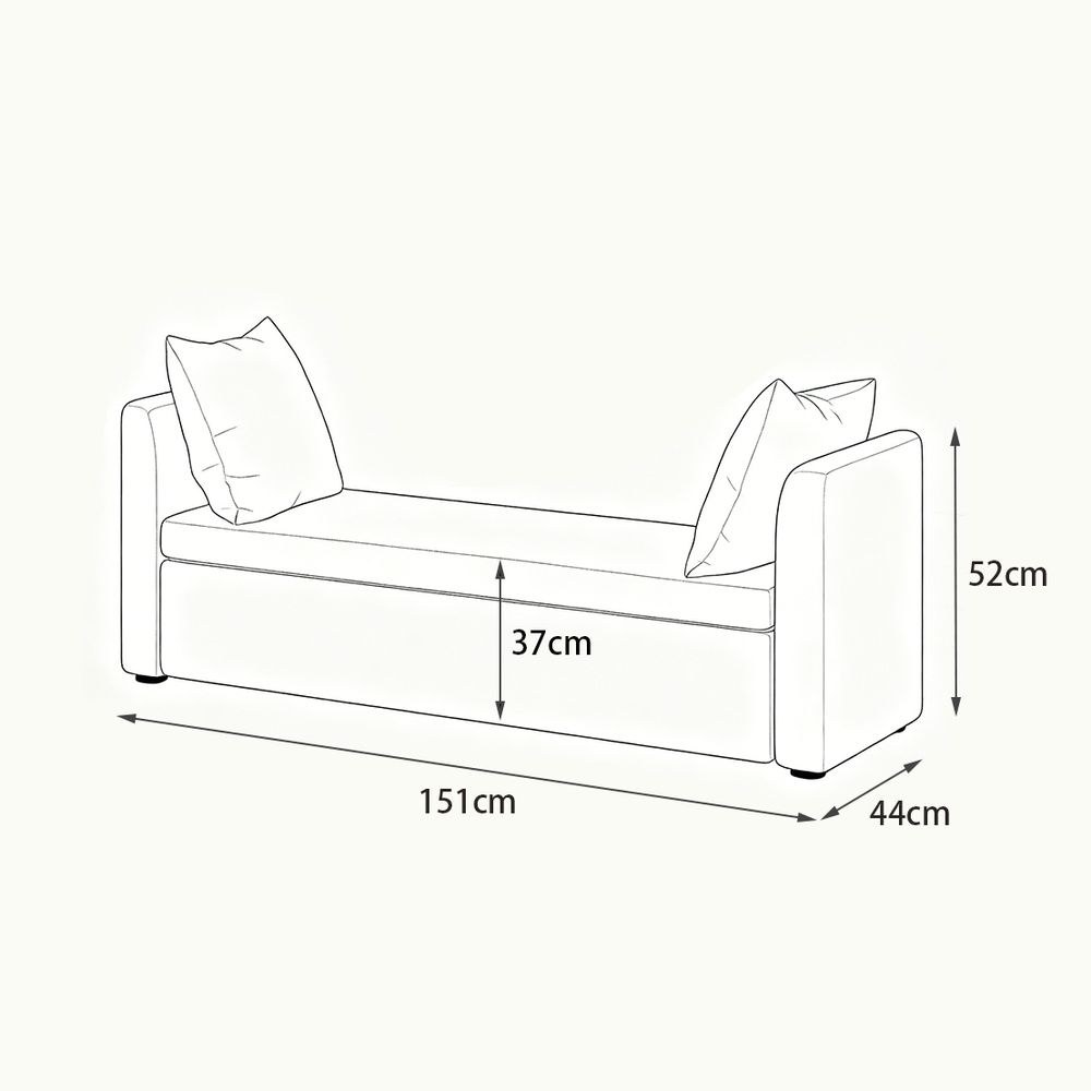 Maple Home Boucle Storage Ottoman Bench Seat,151cm,Light Beige - Image 5