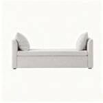 Maple Home Boucle Storage Ottoman Bench Seat,151cm,Light Gray