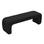 Maple Home Boucle Ottoman Upholstered Bench,150cm,Black