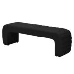 Maple Home Boucle Ottoman Upholstered Bench,150cm,Black