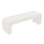 Maple Home Boucle Ottoman Upholstered Bench,150cm,White