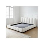 Wooden Twist Tactic Modernize Boucle Upholstery Bed for Luxury Bedroom Contemporary, Stylish, and Elegant