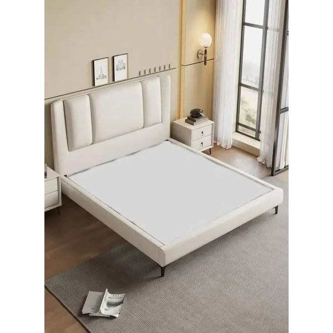 Wooden Twist Italian Minimalism Modernize Leatherette Upholstery Bed for Luxury Bedroom - Image 3