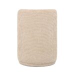 Maple Home Ottoman Boucle Fabric Round Stool with Backrest, Light Beige