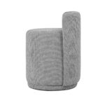 Maple Home Ottoman Boucle Fabric Round Stool with Backrest, Dark Gray