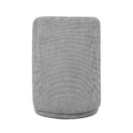 Maple Home Ottoman Boucle Fabric Round Stool with Backrest, Dark Gray