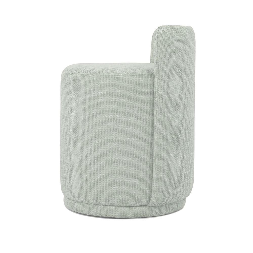 Maple Home Ottoman Boucle Fabric Round Stool with Backrest, Light Gray - Image 2