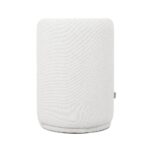 Maple Home Ottoman Boucle Fabric Round Stool with Backrest, White