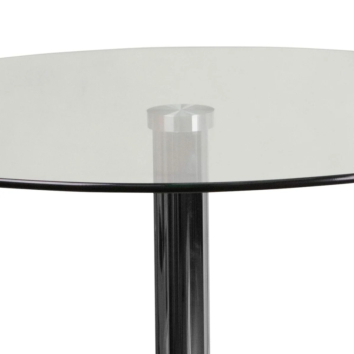 Wooden Twist Round Glass Top Cocktail Bar Table with Chrome Pedestal Base | 60 x 105 cm - Image 5
