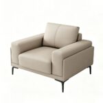 Maple Home Beige Faux Leather Single Office Sofa,100×85×80cm,1-Seater of Sofa Set