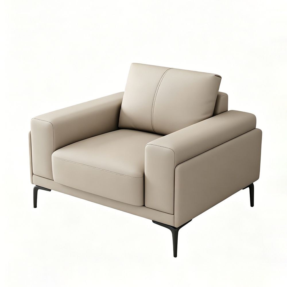 Maple Home Beige Faux Leather Single Office Sofa,100×85×80cm,1-Seater of Sofa Set - Image 2