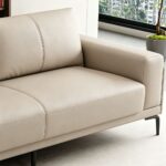 Maple Home Beige Faux Leather Single Office Sofa,100×85×80cm,1-Seater of Sofa Set