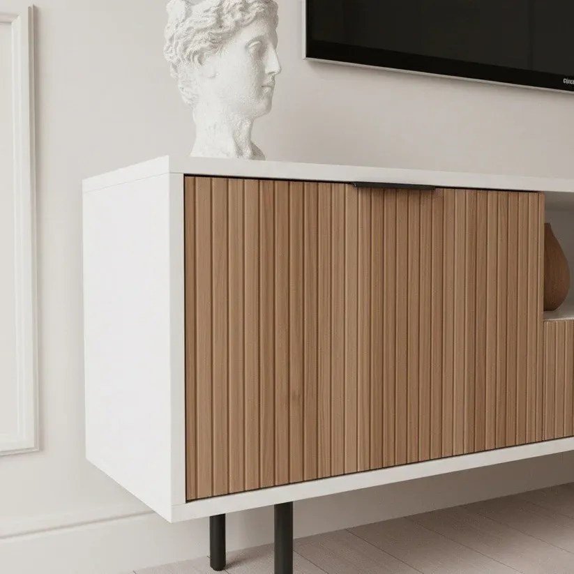 Zara Tv Unit Cream Walnut 200cm - Image 4