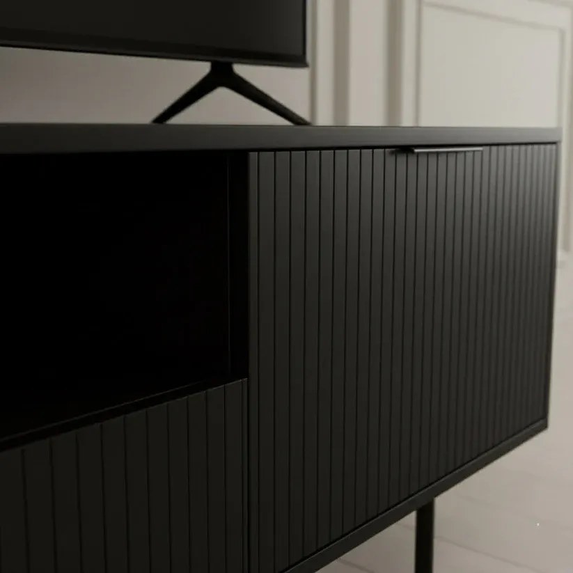 Zara Tv Unit Black 200cm - Image 4