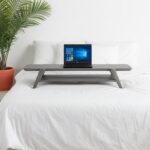 Studo Wooden Laptop Stand With Shelf Storage - Grey