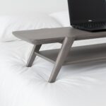 Studo Wooden Laptop Stand With Shelf Storage - Grey