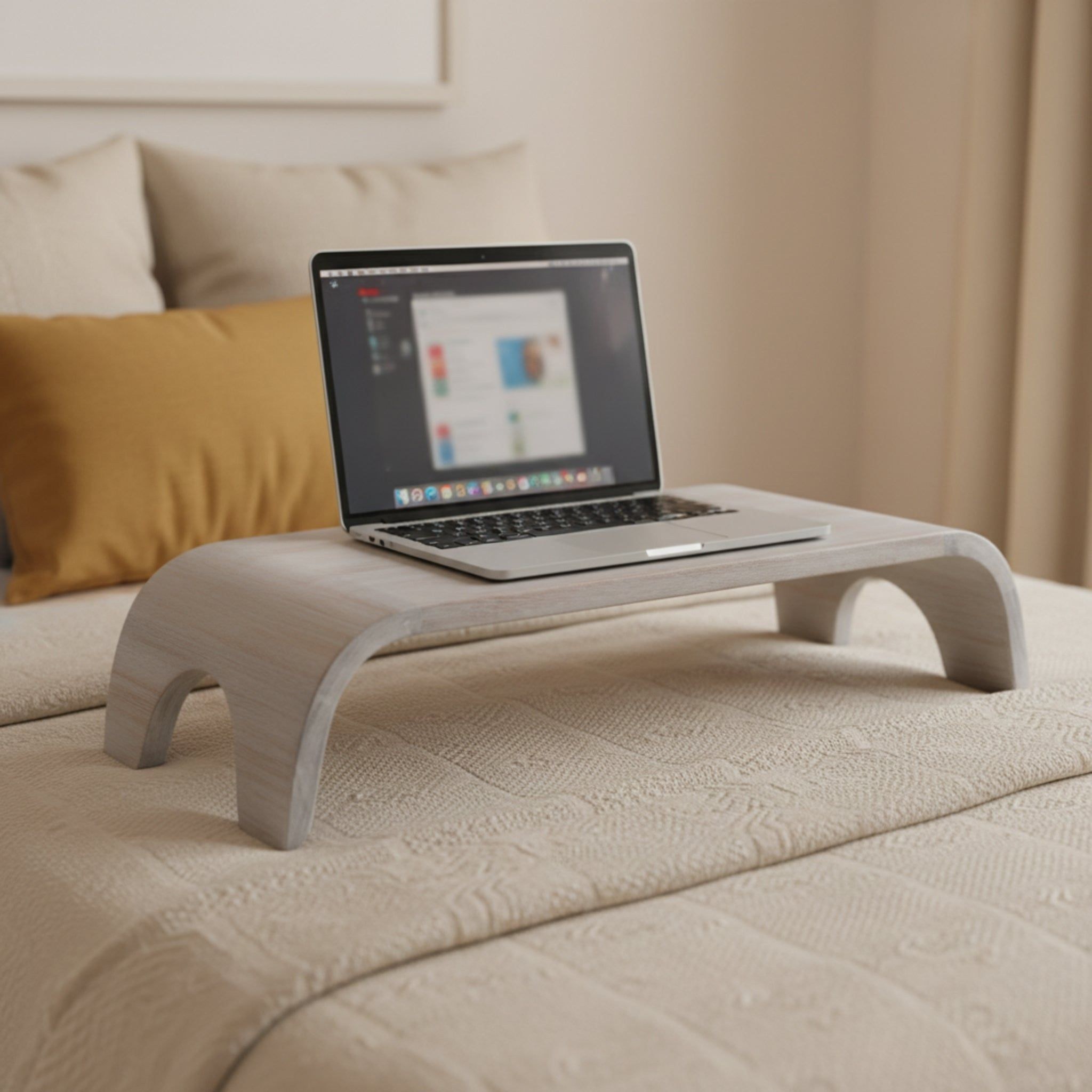 Revo Wooden Laptop Stand - Whitewash