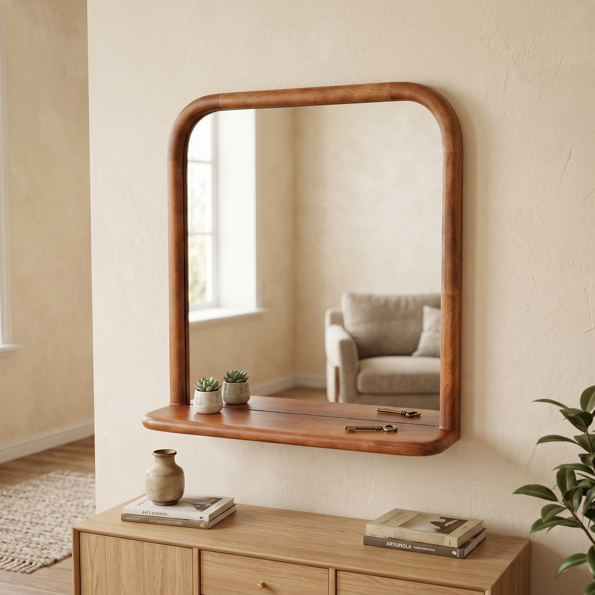 Erica Wall Mirror - Walnut - Image 2