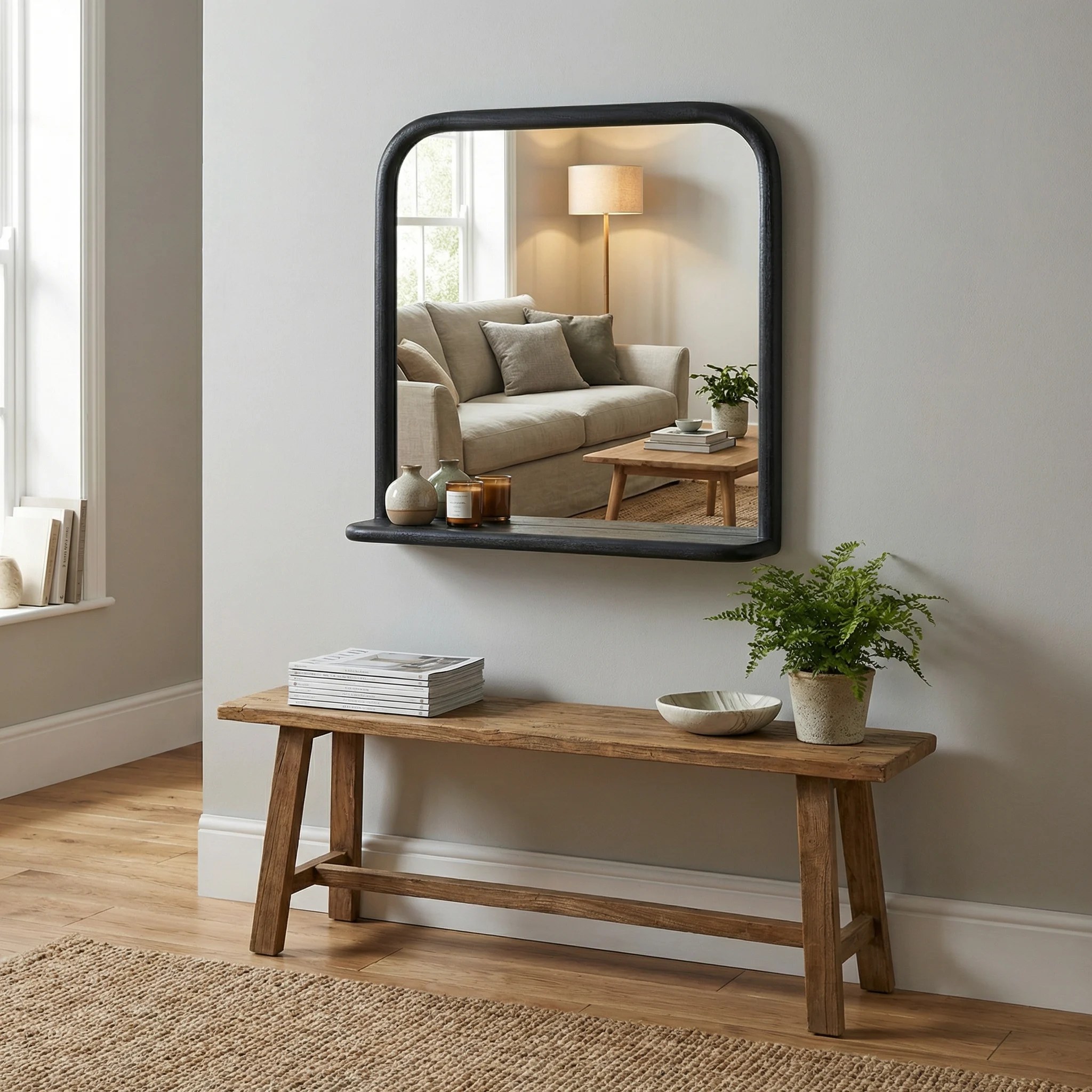 Erica Wall Mirror - Black - Image 2