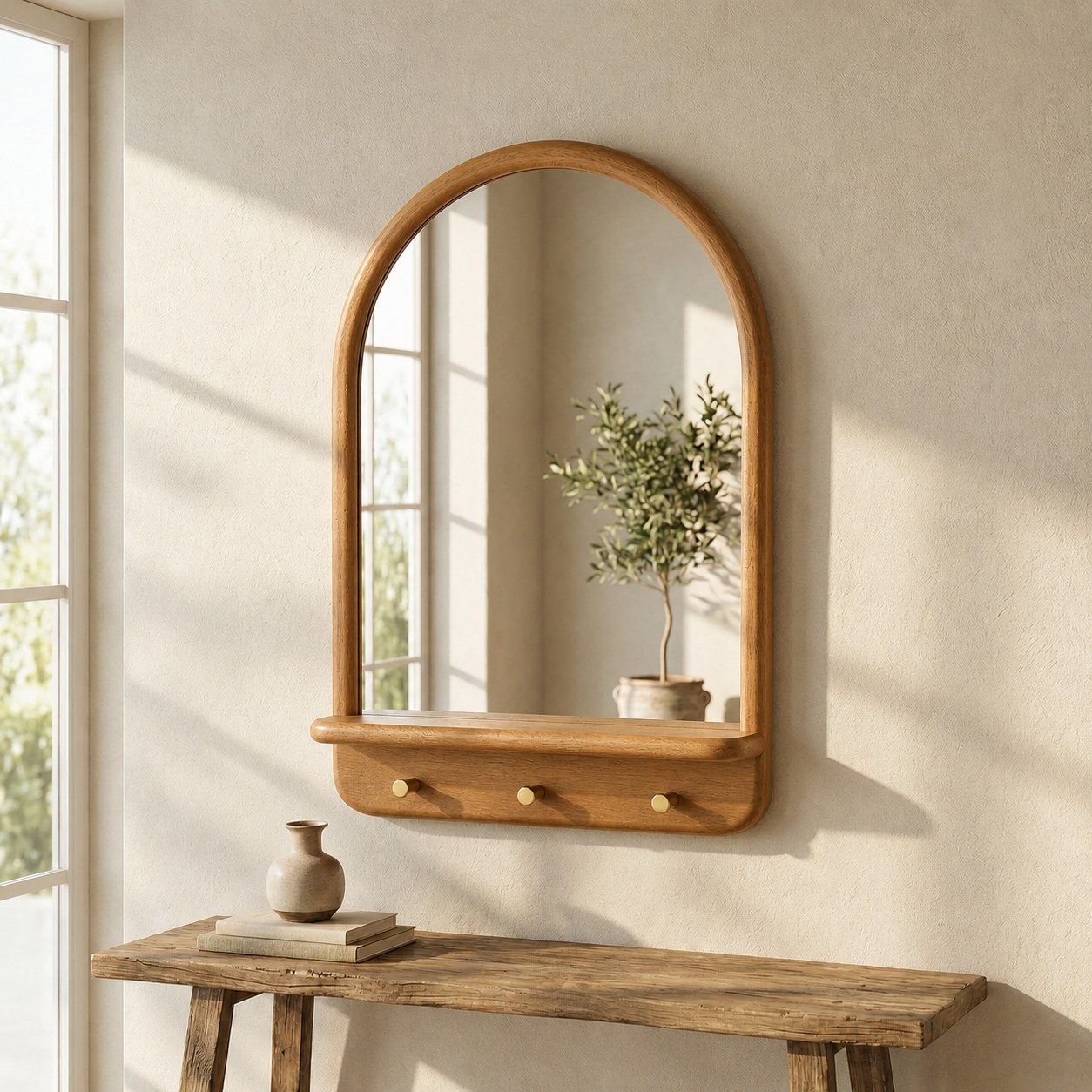 Arc Wall Mirror - Natural