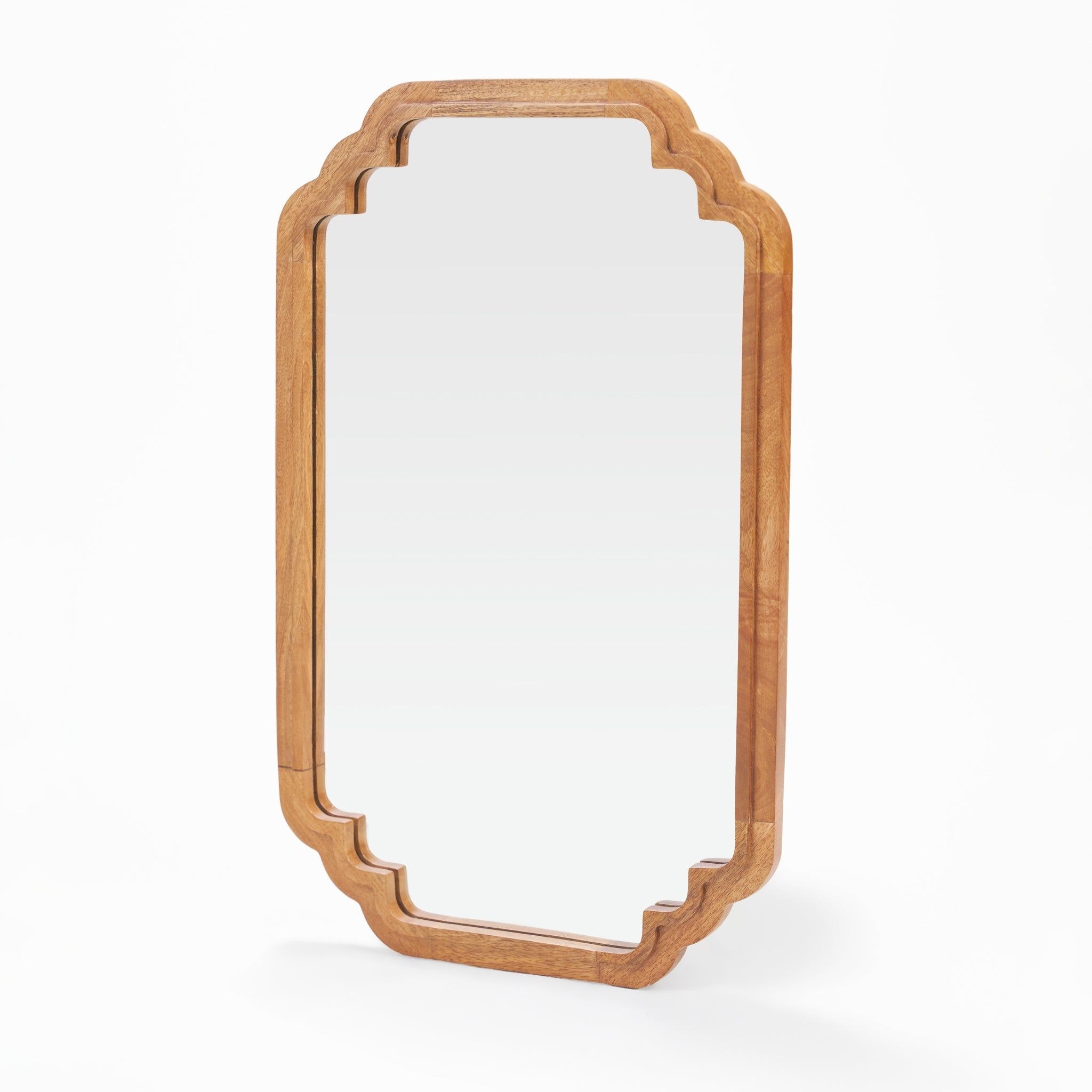 Celia Wall Mirror With Wooden Frame - Honey - Image 5