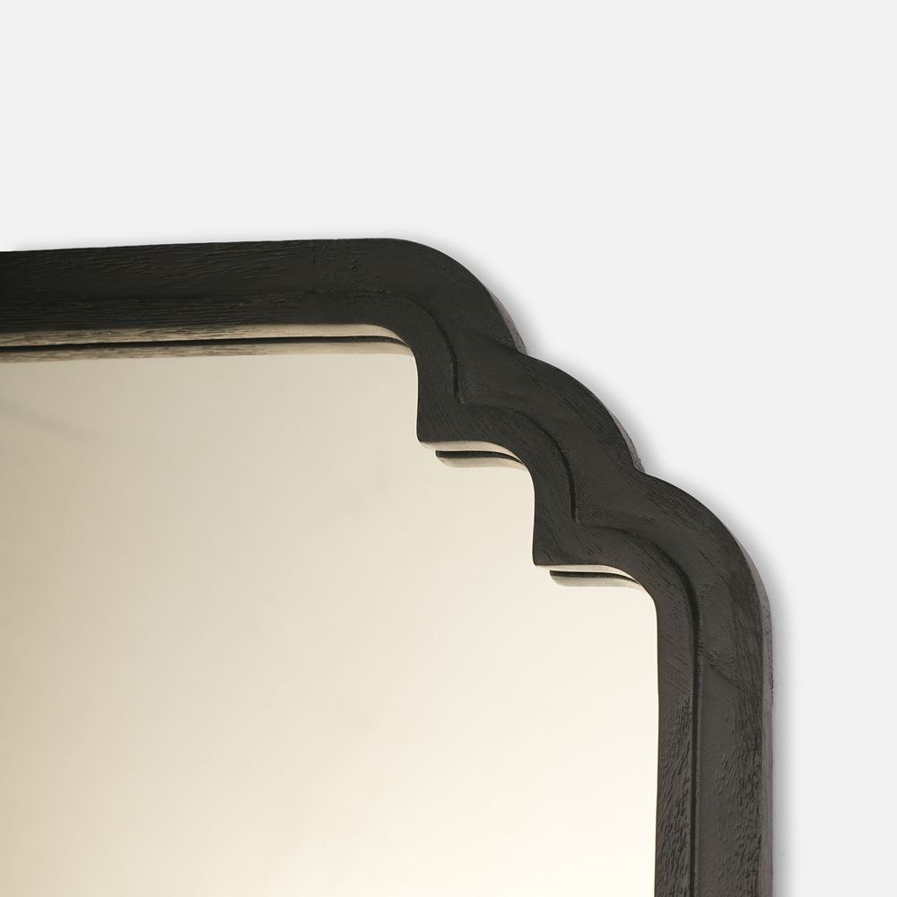 Celia Wall Mirror With Wooden Frame - Black - Image 3